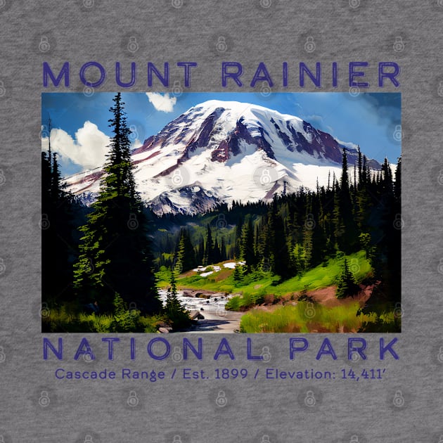 Mount Rainier National Park, State of Washington by Pine Hill Goods